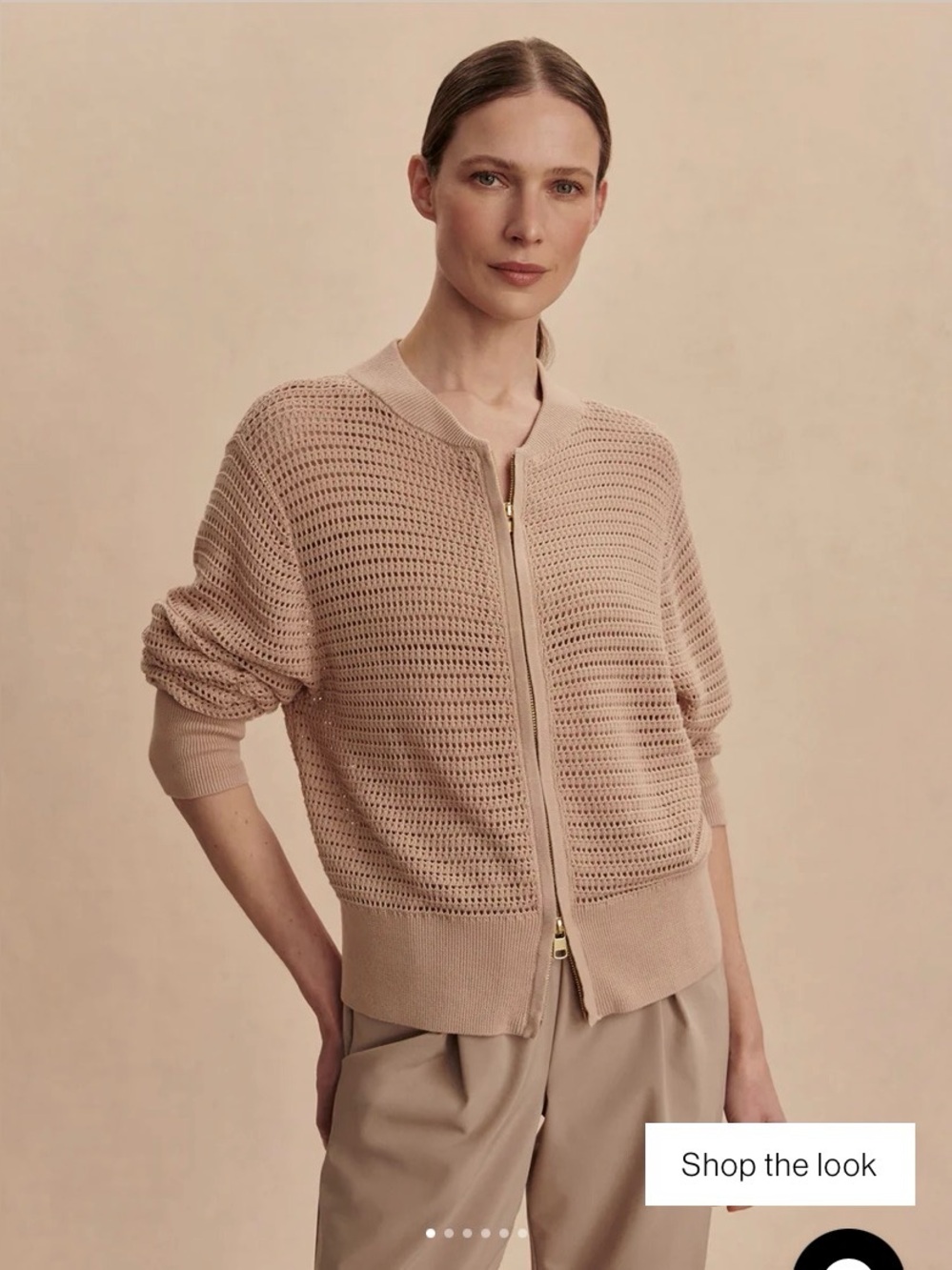 VARLEY Lai Zip-Through Knit Moonlight Size XS